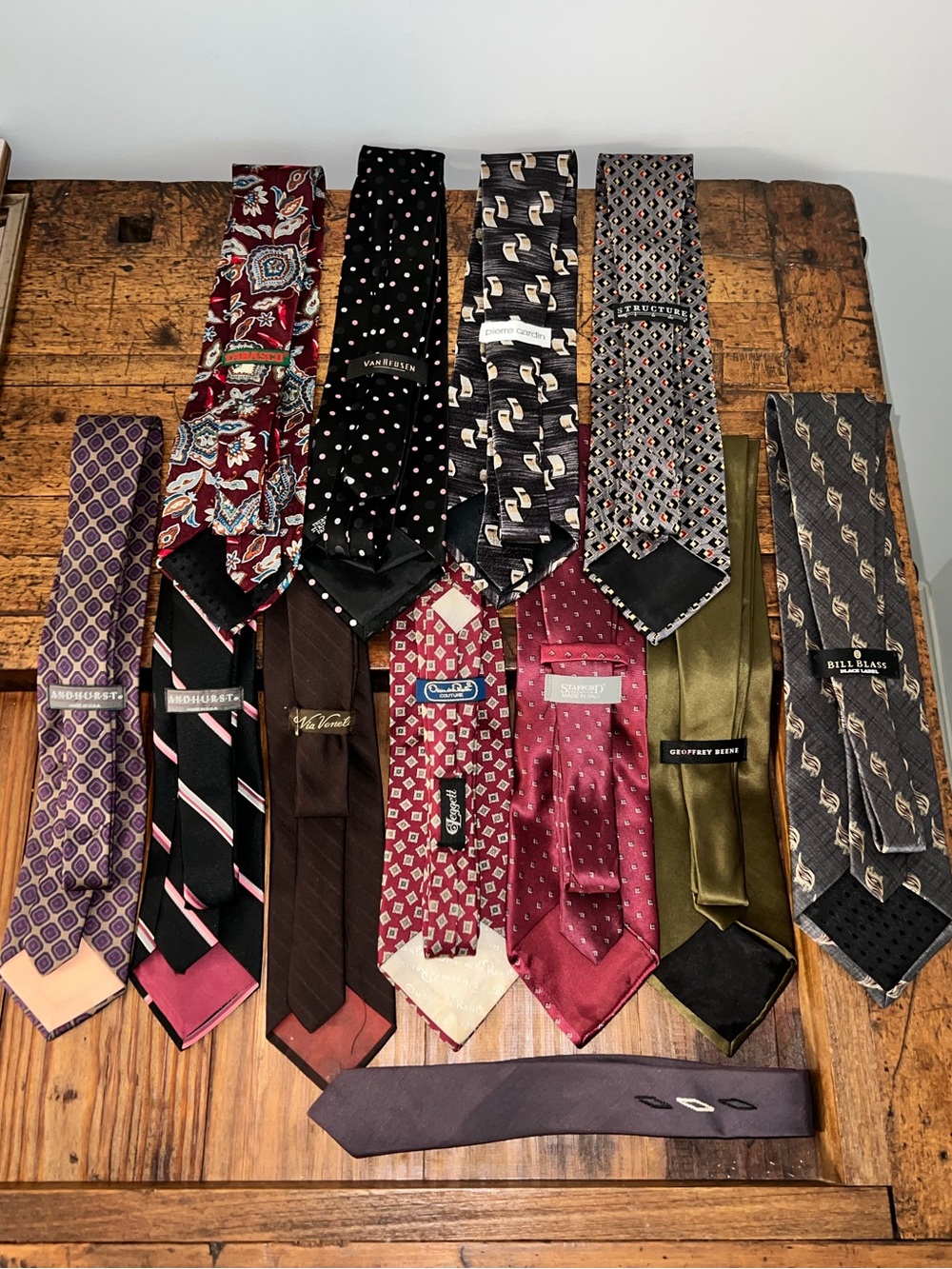 Vintage Men’s Tie Bundle- Assorted Designer Labels - 12